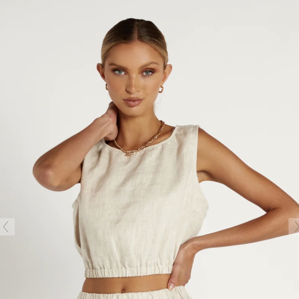 100% Linen Crop Top